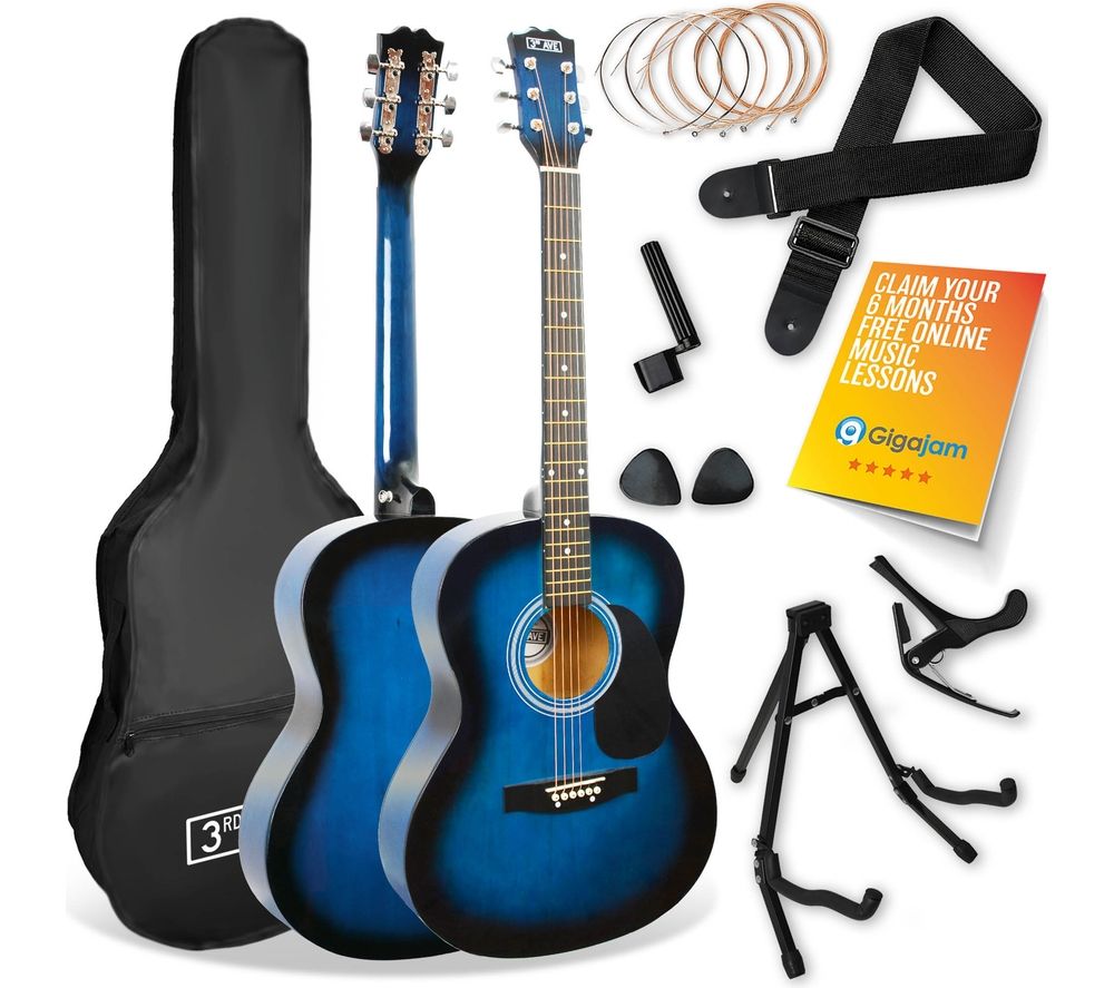 Full Size 4/4 Acoustic Guitar Ultimate Bundle - Blueburst