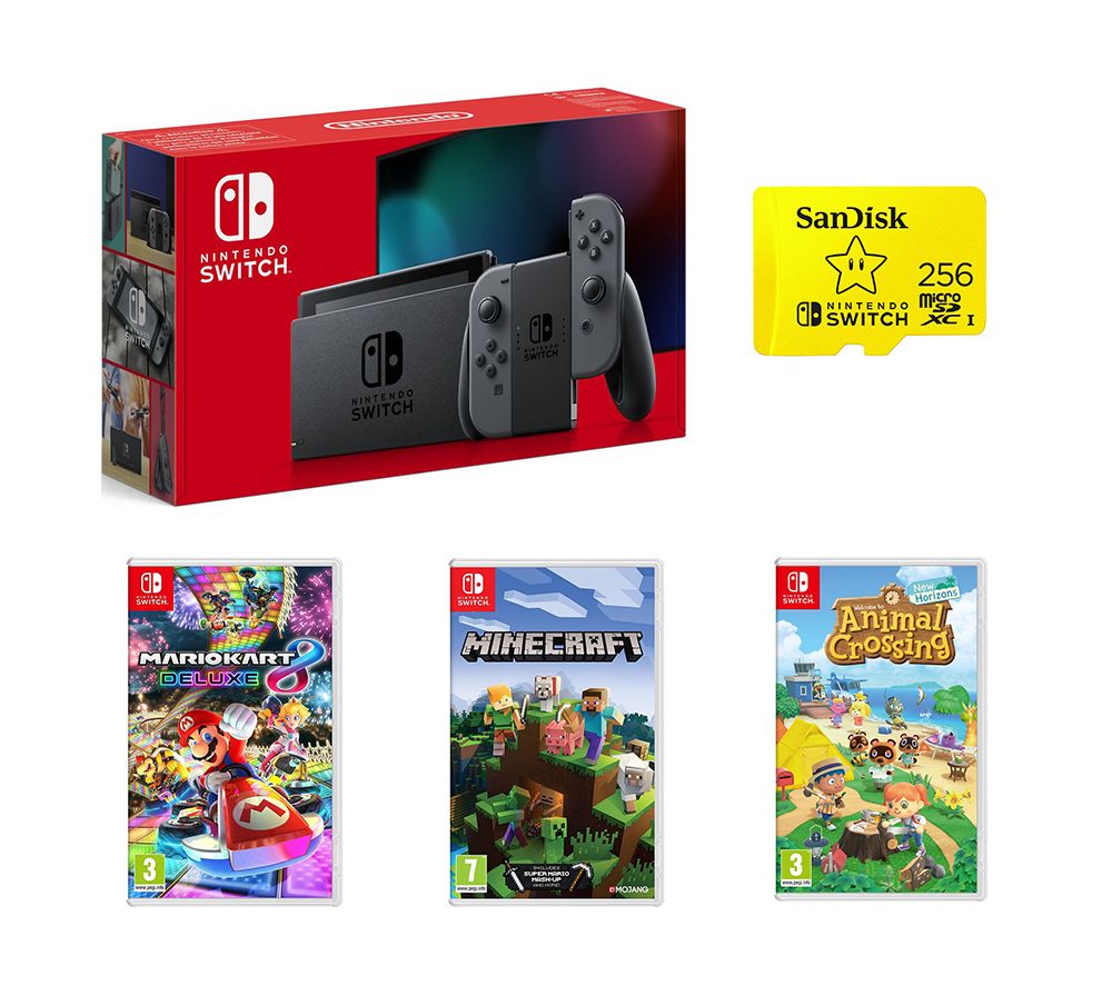 Buy Nintendo Switch Animal Crossing Mario Kart 8 Minecraft 256 Gb Memory Card Bundle Grey Free Delivery Currys Buy Nintendo Switch Animal Crossing Mario Kart 8 Minecraft 256 Gb Memory Card Bundle Grey Free Delivery Currys
