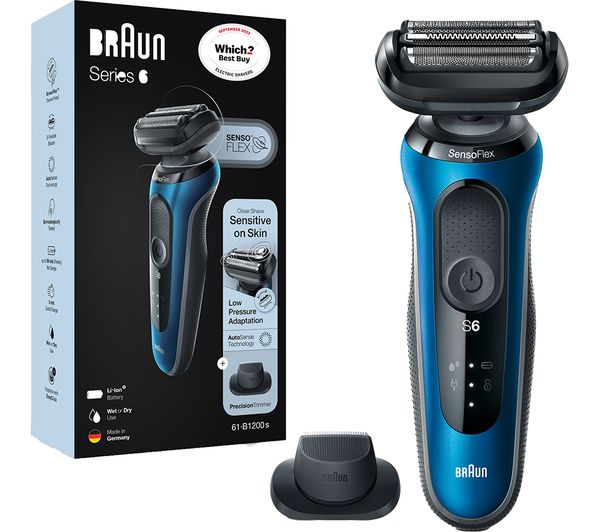 Braun Series 6 60 B1200s Wet Dry Foil Shaver Black Blue