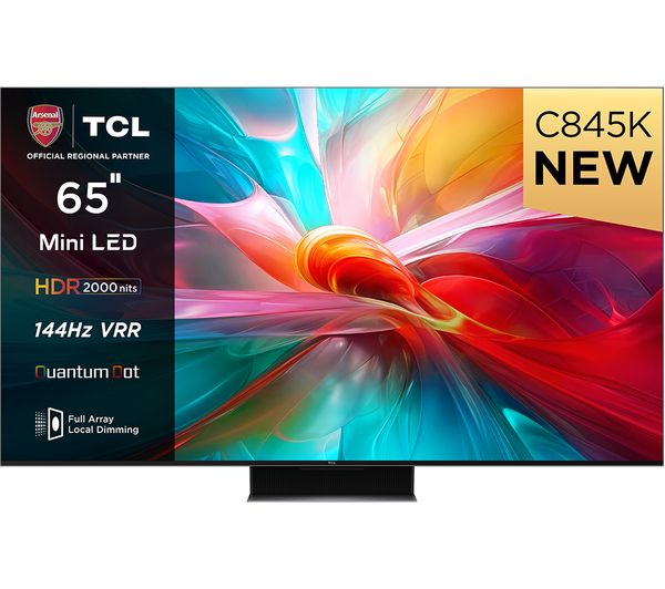 Tcl 65c845k 65 Smart 4k Ultra Hd Hdr Mini Led Qled Tv With Google Assistant