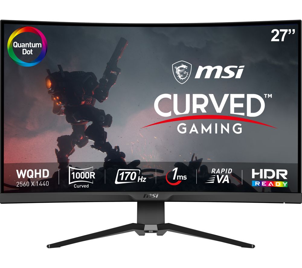 MAG 275CQRF-QD Quad HD 27" Curved Quantum Dot VA LCD Gaming Monitor - Black