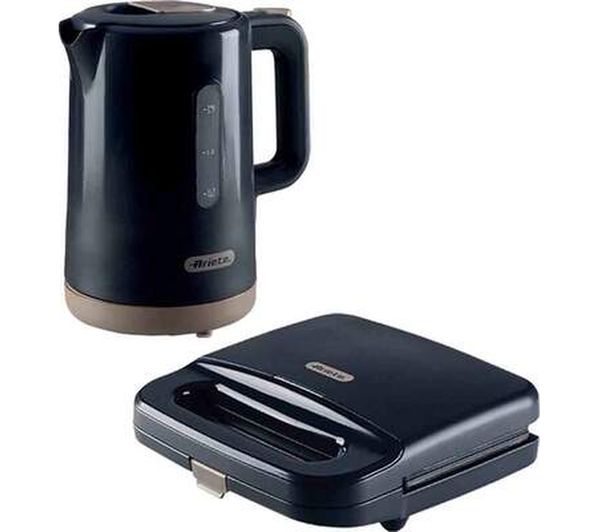 Ariete Breakfast Arpk46 Jug Kettle Sandwich Toaster Bundle Dark Grey