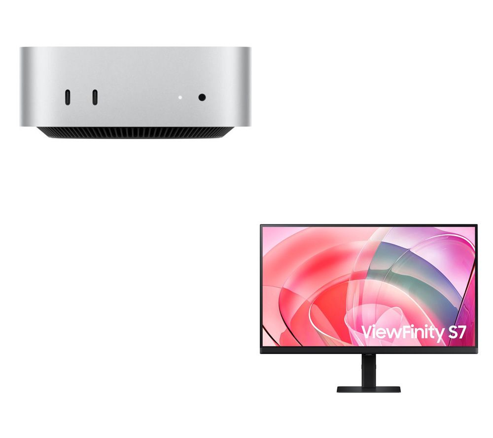 ViewFinity S7 LS27D700EAUXXU 4K Ultra HD 27" IPS LCD Monitor & Mac mini (2024) (M4, 512 GB SSD, Silver) Bundle