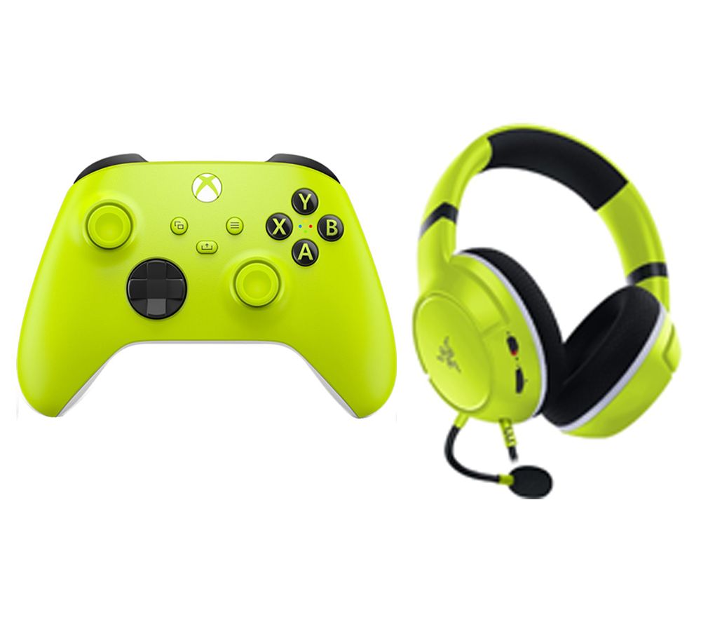 Wireless Controller & Essential Duo Xbox Headset & Charging Stand Bundle – Electric Volt