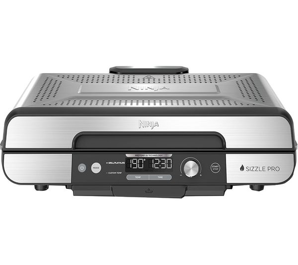 Ninja Sizzle Pro Xl Gx101uk Indoor Grill Flat Plate Black Silver
