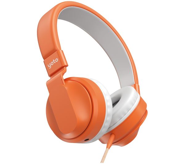 An image of YOTO PRACXX00423 Wired Headphones - Orange