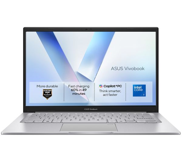 An image of ASUS Vivobook 14 X1404MA 14" Laptop - Intel® Core™ 3, 128 GB SSD, Silver