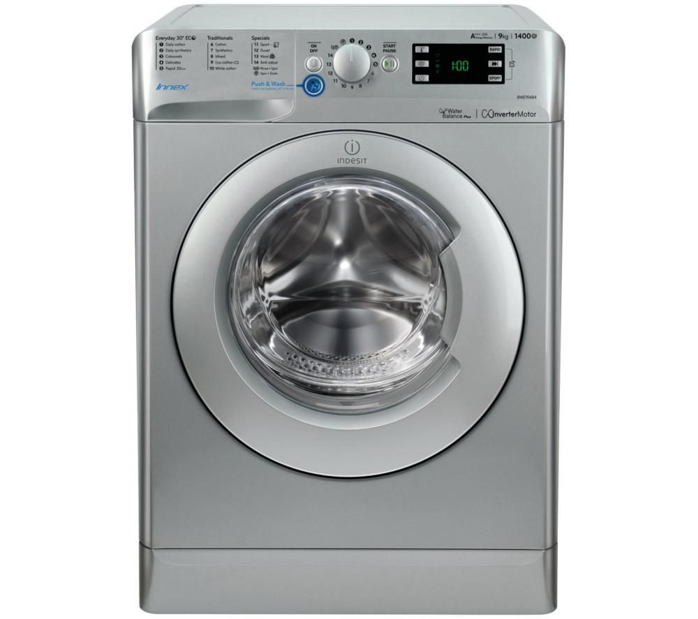INDESIT Innex BWE 91484X S Washing Machine – Silver, Silver