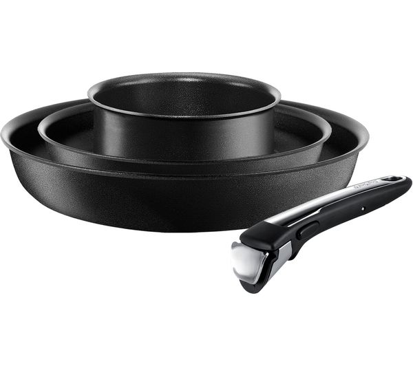 TEFAL Ingenio L3209645 4-Piece Cookware Set - Black, Black