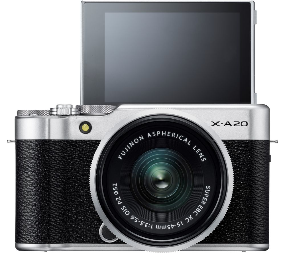 FUJIFILM X-A20 Mirrorless Camera with FUJINON XC 15-45 mm f/3.5-5.6 OIS PZ Lens – Black & Silver, Black