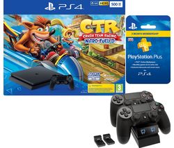 SONY PlayStation 4 with Crash Team Racing, Twin Docking Station & PlayStation Plus Bundle - 500 GB