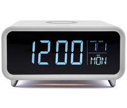 Buy GROOV-E Athena Alarm Clock with Wireless Charger - White | Free ...