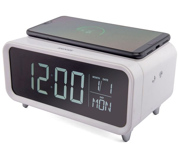 Buy GROOVE Athena Alarm Clock with Wireless Charger White Free