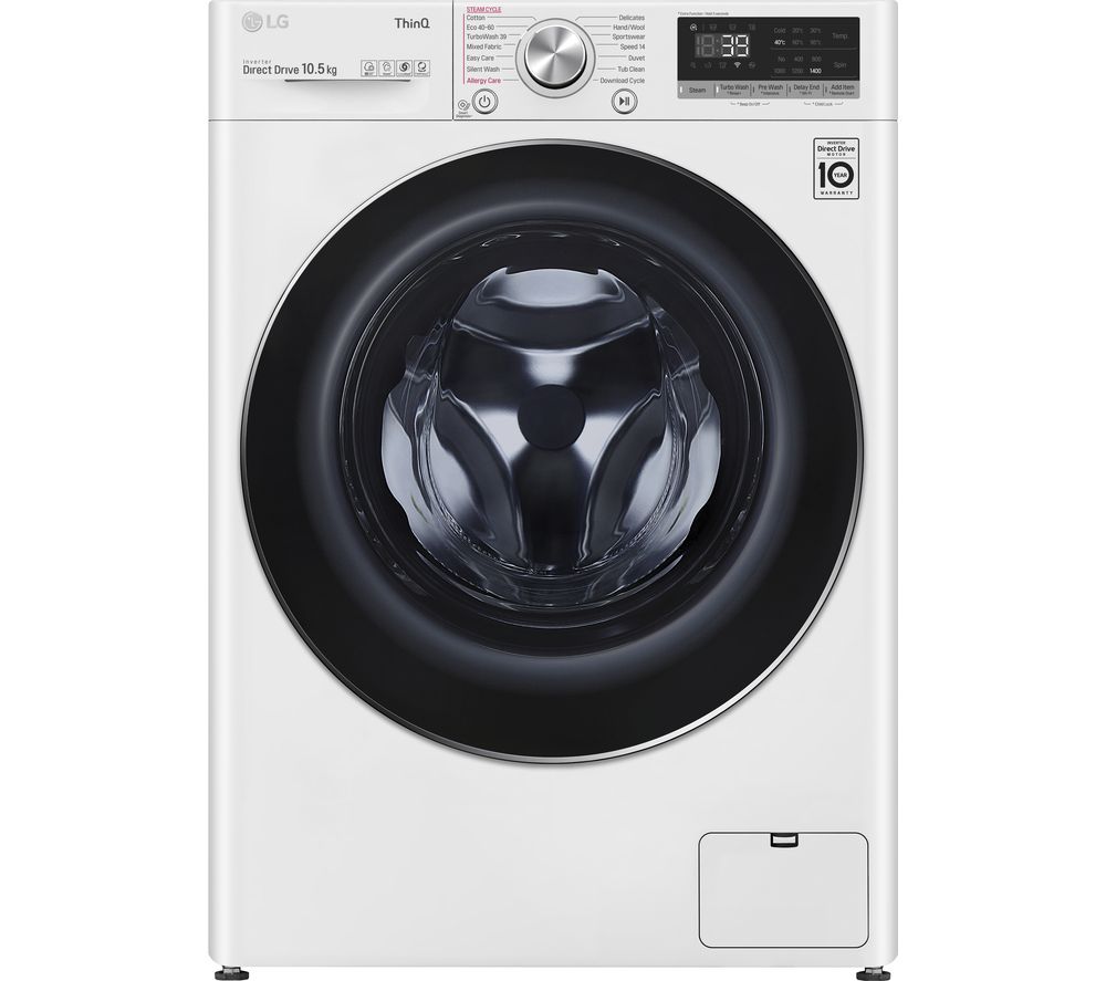 LG TurboWash 360 with AI DD V9 F4V910WTSE WiFi-enabled 10.5 kg 1400 Spin Washing Machine - White