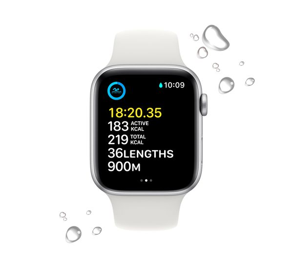 MNK23B/A - APPLE Watch SE (2022) - Silver with White Sports Band 