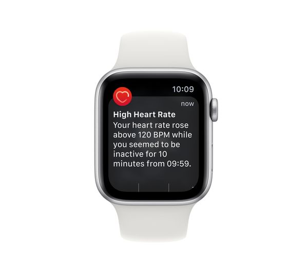 APPLE Watch SE (2022) - Silver with White Sports Band, 44 mm