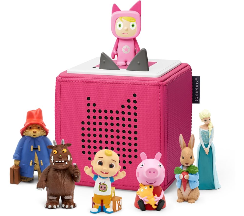 Toniebox Starter Set (Pink), Peter Rabbit, Paddington Bear, Cocomelon, Elsa, Gruffalo & Peppa Pig Audio Figure Bundle