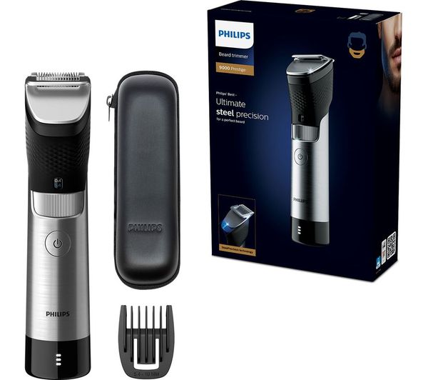 PHILIPS Series 9000 Prestige BT9810/13 Wet & Dry Beard Trimmer - Silver