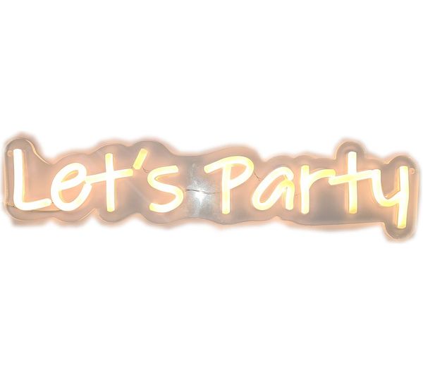 Premier Let’s Party Led Neon Sign Warm White