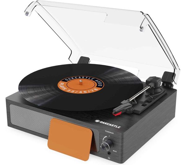 Oakcastle Tt100 Belt Drive Bluetooth Turntable Black