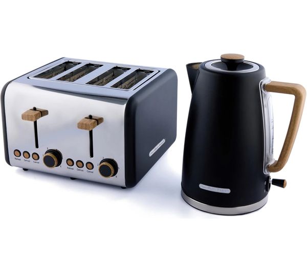 HAMILTON BEACH Scandi Breakfast Jug Kettle & 4-Slice Toaster Bundle - Black