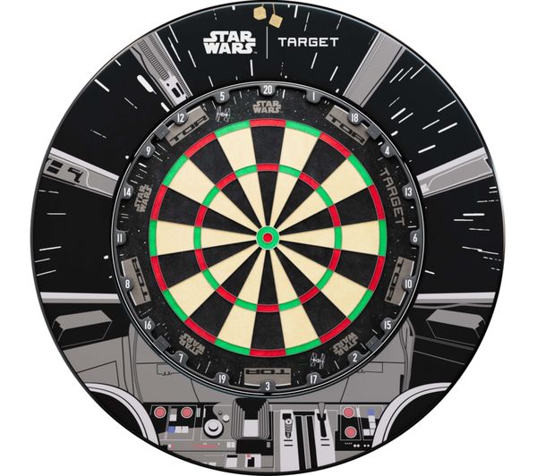 An image of TARGET Millennium Falcon TOR Dartboard & Surround Bundle - Grey & Black