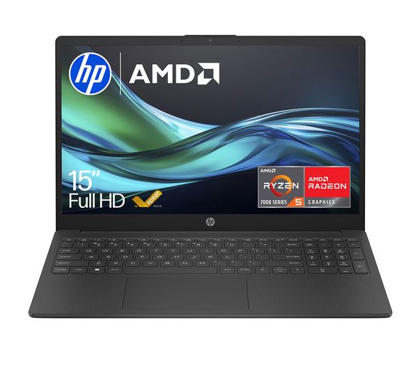 HP 15-fc0537sa 15.6" Refurbished Laptop - AMD Ryzen 5, 512 GB, Jet Black (Very Good Condition)