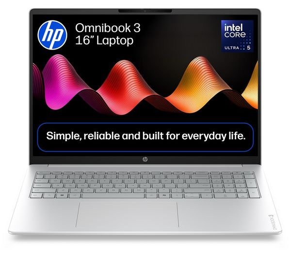 An image of HP OmniBook 3 16" Laptop - Intel® Core™ Ultra 5, 512 GB SSD, Silver