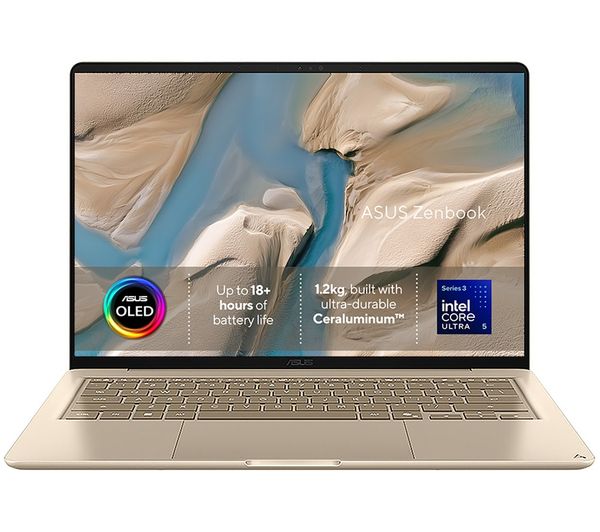 An image of ASUS Zenbook 14 OLED 14" Laptop - Intel® Core™ Ultra 5, 512 GB SSD, Zabriskie Beige