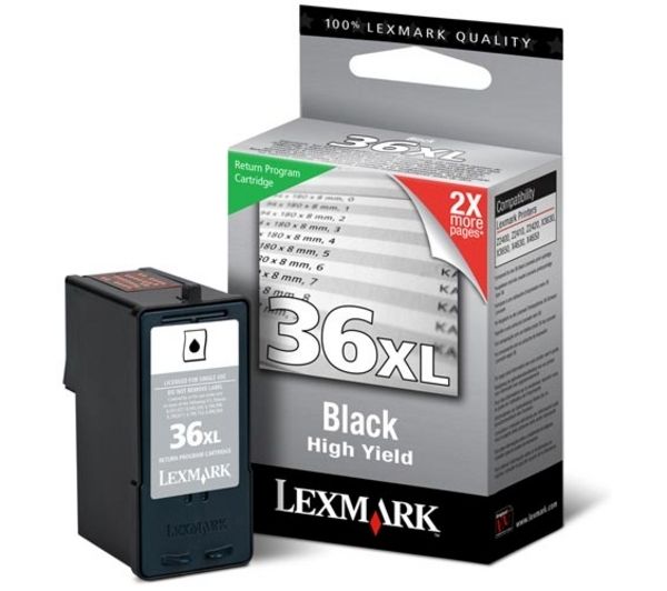 LEXMARK 36XL Black Ink Cartridge, Black