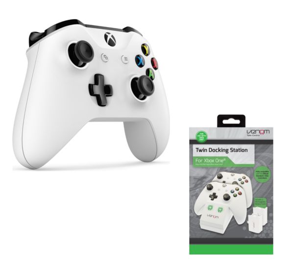 MICROSOFT Xbox Wireless Controller & VS2859 Xbox One Twin Docking Station Bundle