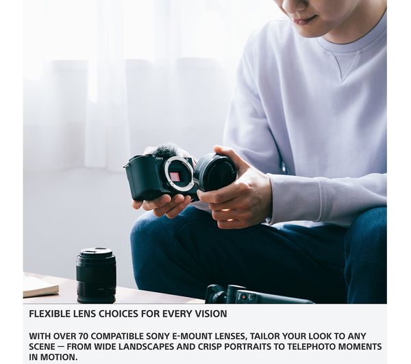 Sony ZV-E10 Mirrorless Camera Bundle (Renewed) - Perfect For Vlogging With 64GB Card, Bag & Accessories