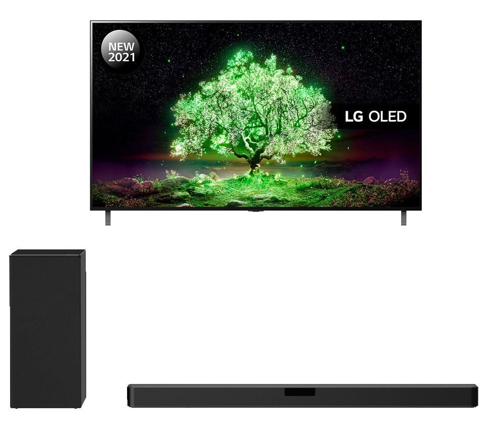 77″ LG OLED77A16LA  Smart 4K Ultra HD HDR OLED TV & Wireless Sound Bar Bundle
