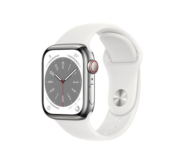 MNJ53B/A - APPLE Watch Series 8 Cellular - Silver with White 
