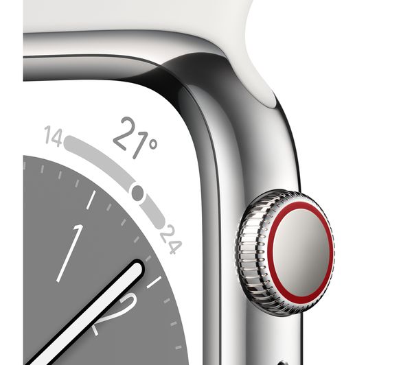APPLE Watch Series 8 Cellular - Silver with White Sports APPLE Watch Series 8 Cellular - Silver with White Sports
