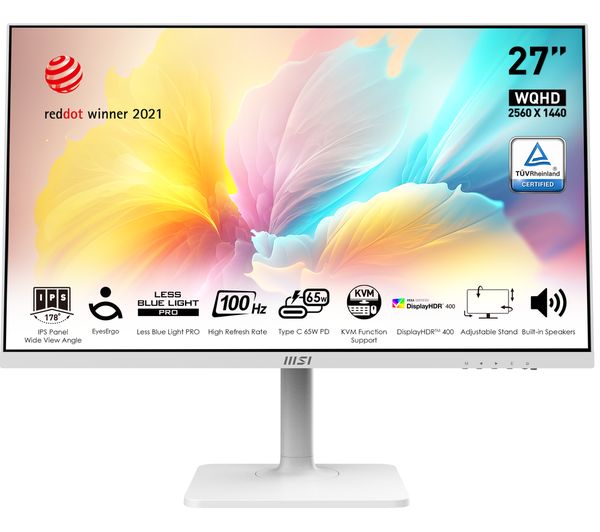 Msi Modern Md272qxpw Quad Hd 27 Ips Monitor White