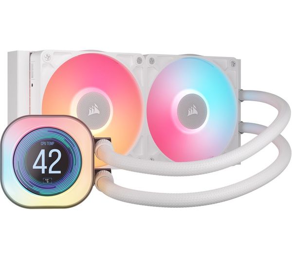 Corsair Icue Link Titan 240 Rx Lcd Rgb 240 Mm Liquid Cpu Cooler Rgb Led White