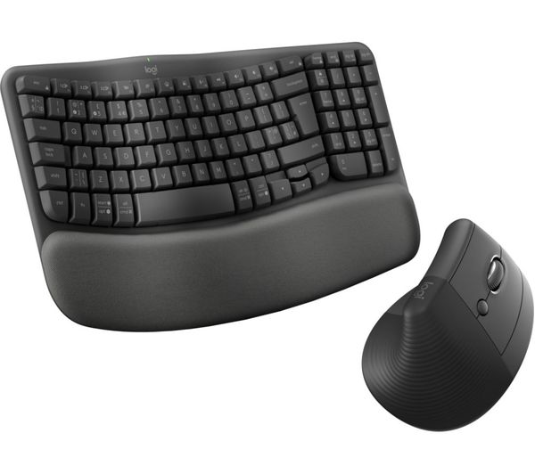 Logitech Wave Wireless Keyboard Lift Mouse Set Graphite