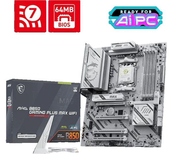 An image of MSI B850 GAMING PLUS MAX WIFI AM5 Motherboard