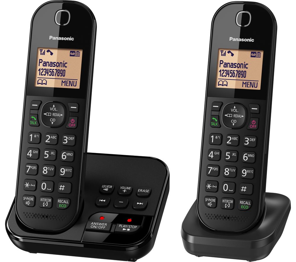 PANASONIC KX-TGC422EB Cordless Phone with Answering Machine - Twin Handsets