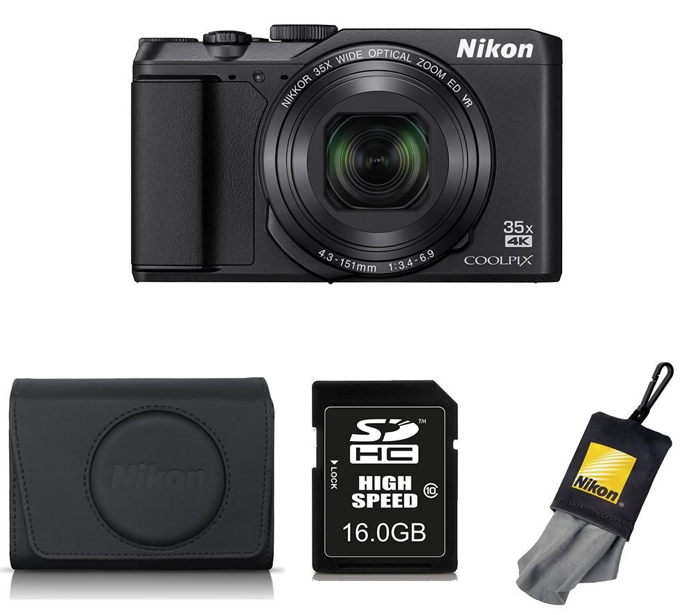 NIKON COOLPIX A900 Superzoom Compact Camera with Accessories – Black, Black