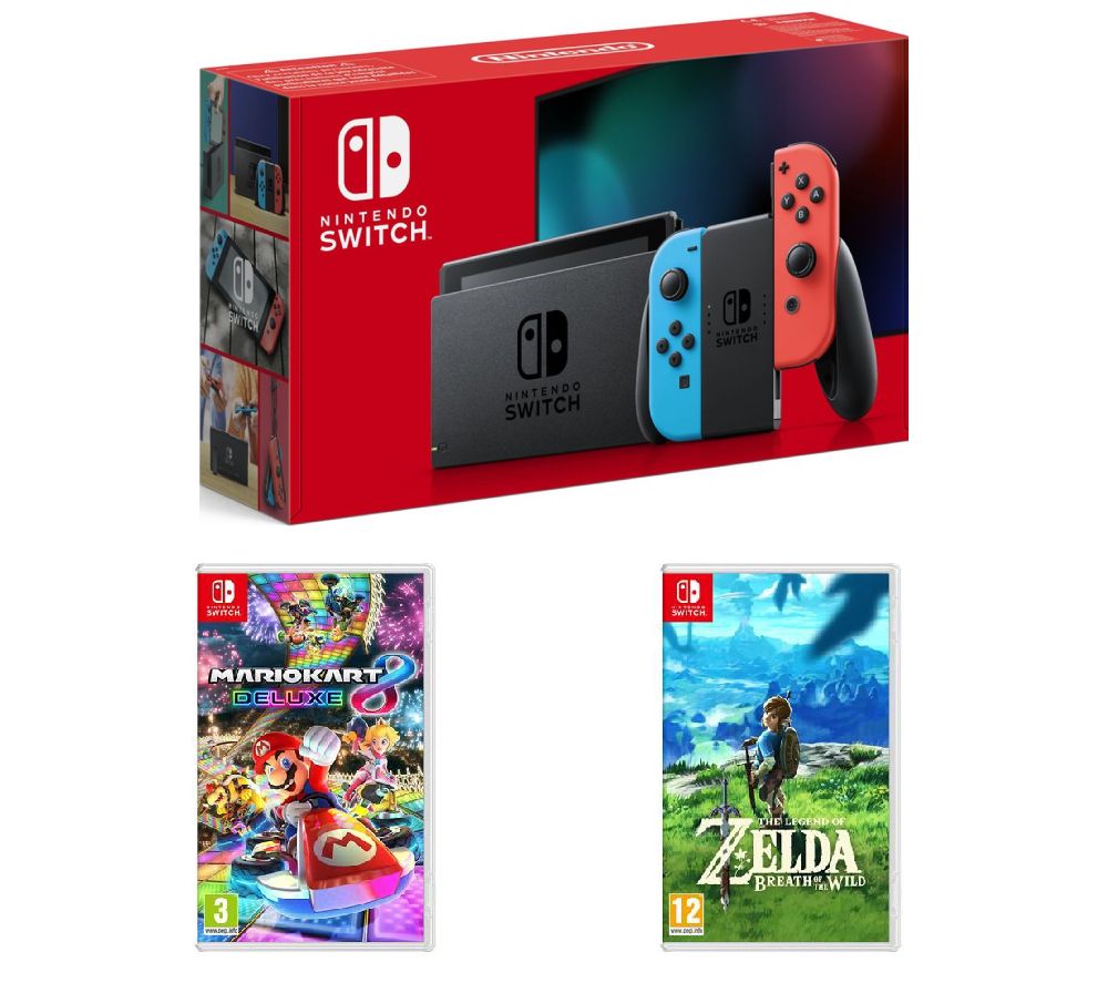 NINTENDO Switch Neon Red, Mario Kart 8 & The Legend of Zelda: Breath of the Wild Bundle, Neon Review