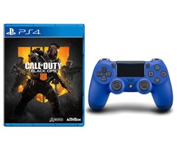 PS4 Call of Duty: Black Ops 4 & DualShock 4 V2 Wireless Controller Bundle - Blue