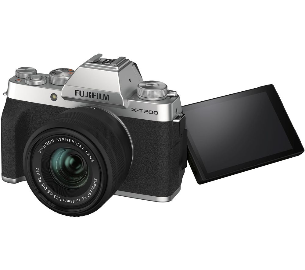 FUJIFILM X-T200 Mirrorless Camera with FUJINON XC 15-45 mm f/3.5-5.6 OIS PZ Lens - Silver