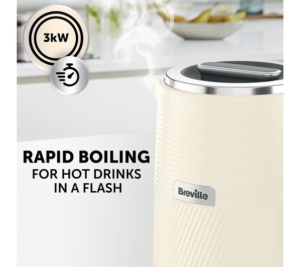 2141010 BREVILLE Obliq VKT203 Jug Kettle Vanilla Cream Currys