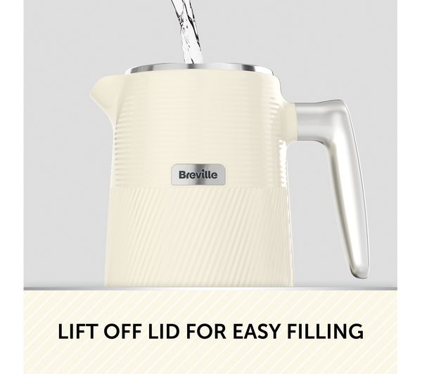 2141010 BREVILLE Obliq VKT203 Jug Kettle Vanilla Cream Currys