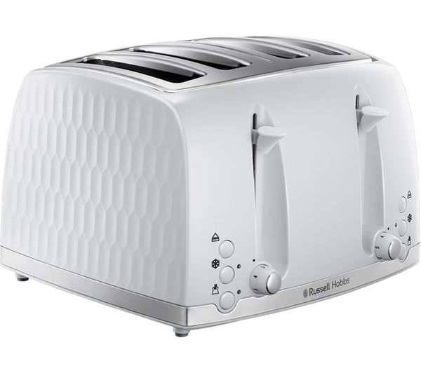 Russell Hobbs Honeycomb 4 Slice Toaster White