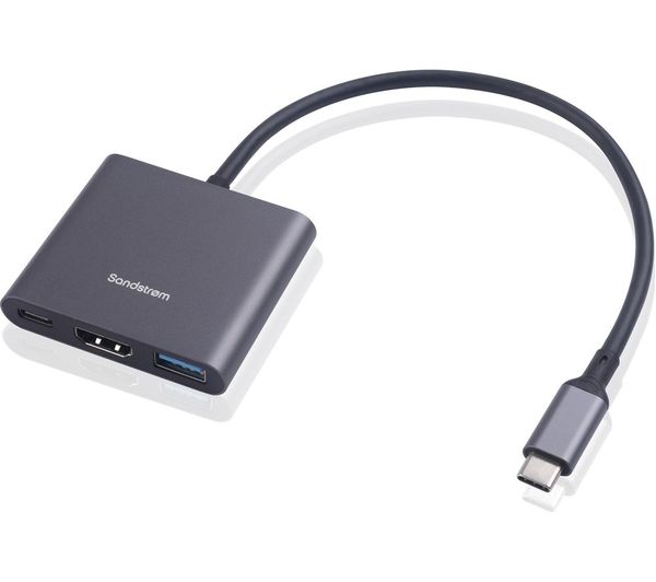 Sandstrom S3in1ca26 3 Port Usb Type C Connection Hub