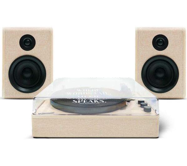 An image of GADHOUSE Dean Belt Drive Bluetooth Turntable Stereo System - Soft Sand