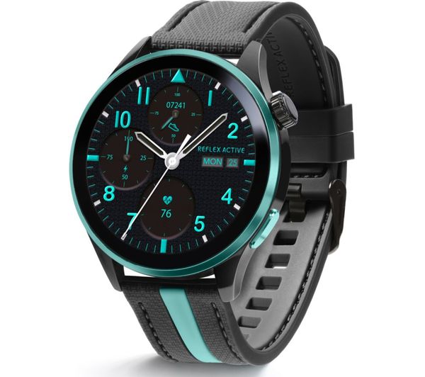Reflex Active Series 54 Smart Watch Blue With Black Blue Silicone Strap